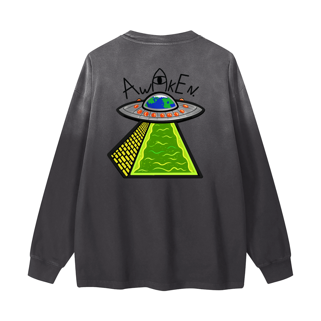 Monk Fitness Gradient Washed Long Sleeve T-Shirt