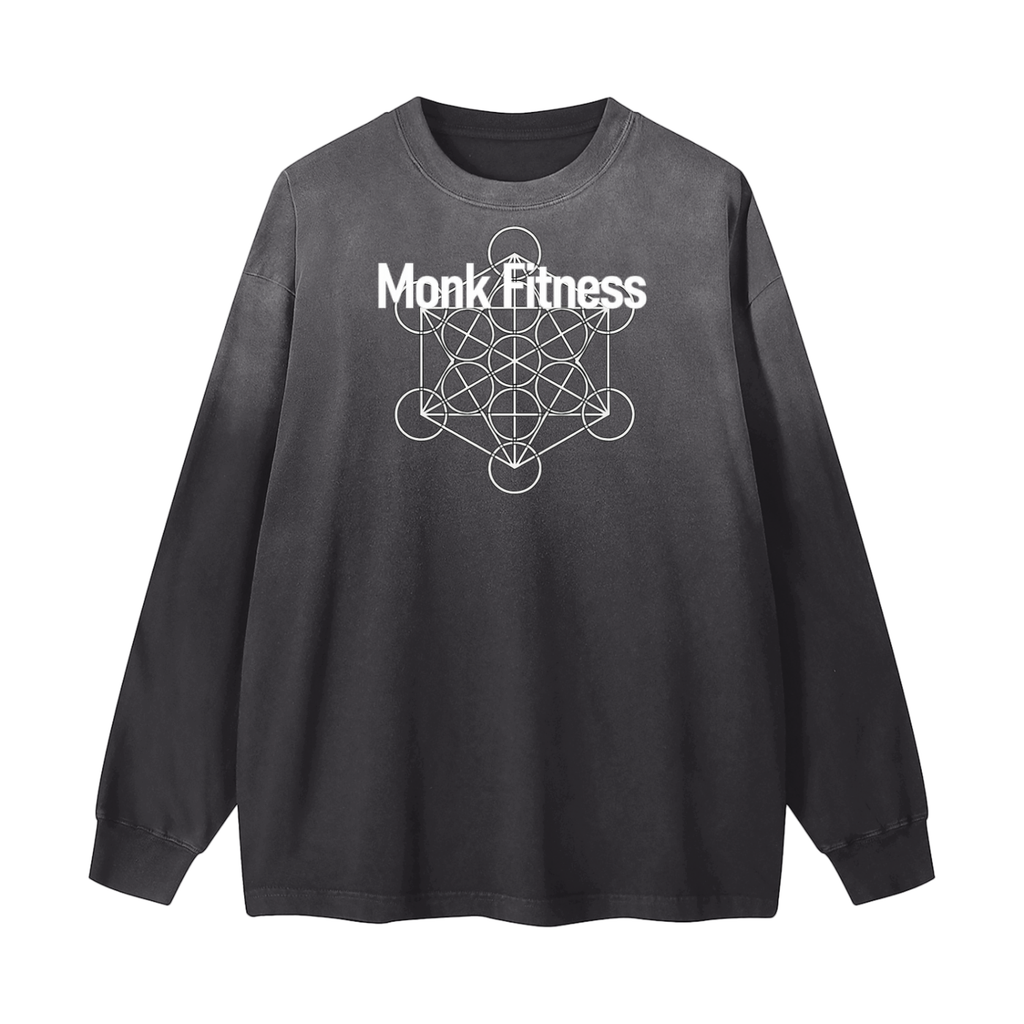 Monk Fitness Gradient Washed Long Sleeve T-Shirt